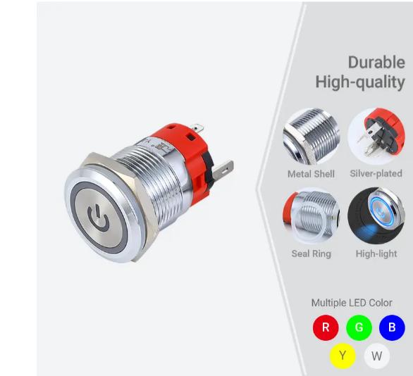 19мм 3а прекидач са дугметом